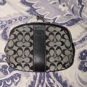 Vintage Coach Black and Gray Signature coin Purse
